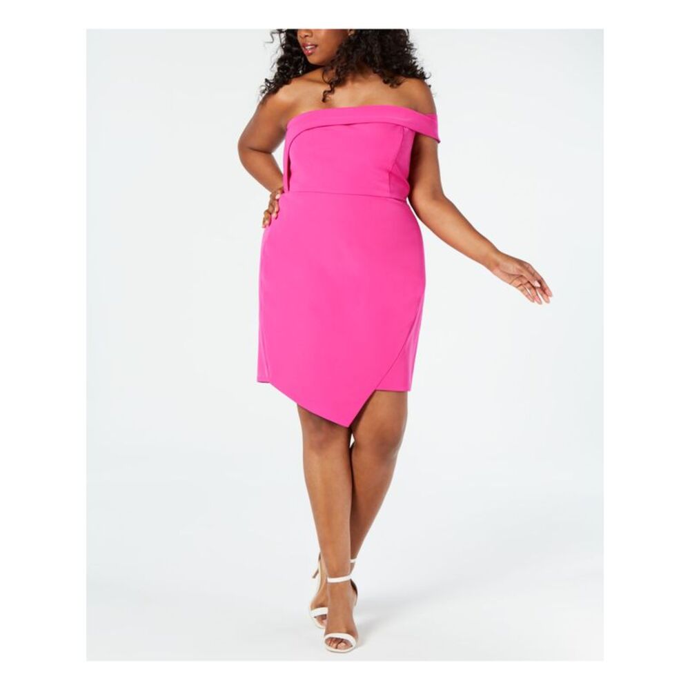 CITY STUDIO Womens Sheath Above The Knee Dress Pink Sleeveless Juniors 24W